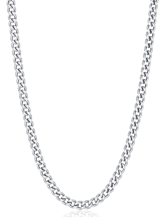 Vrthnx 3.5mm Silver Chains for Men, 14K Gold Plated Mens Necklace Chains Stainless Steel