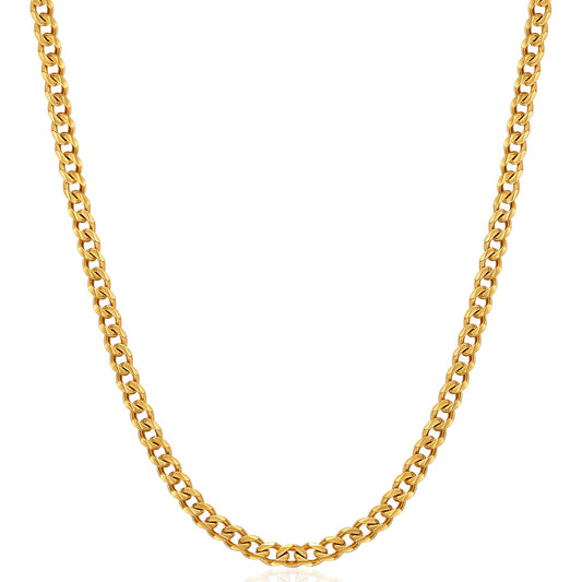 Vrthnx 3.5mm Gold Chains for Men, 14K Gold Plated Mens Necklace Chains Stainless Steel