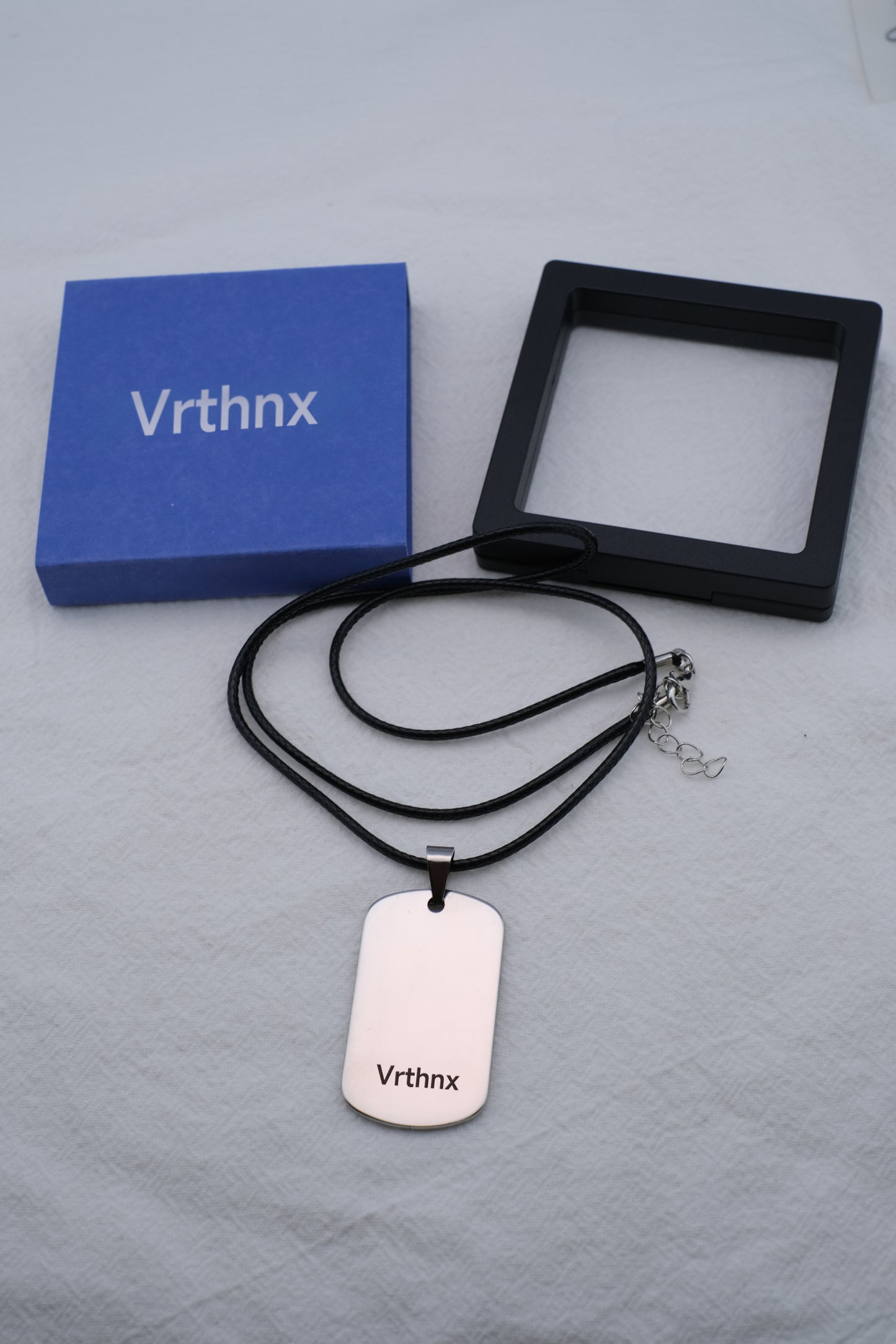 Vrthnx Necklaces, Men's Hang Tag Necklace Pendant Stainless Steel Chain