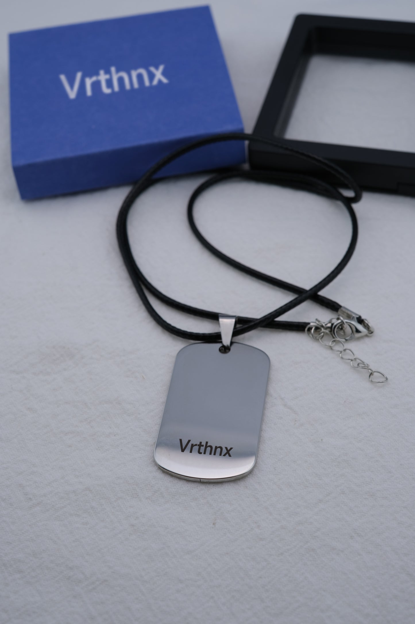 Vrthnx Necklaces, Men's Hang Tag Necklace Pendant Stainless Steel Chain